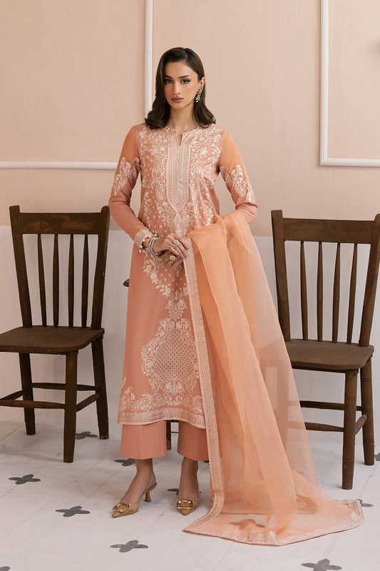 Maryum N Maria | Eid Luxury Lawn 25 | ASSIEH - MS50151 XS Peach Pink Lawn