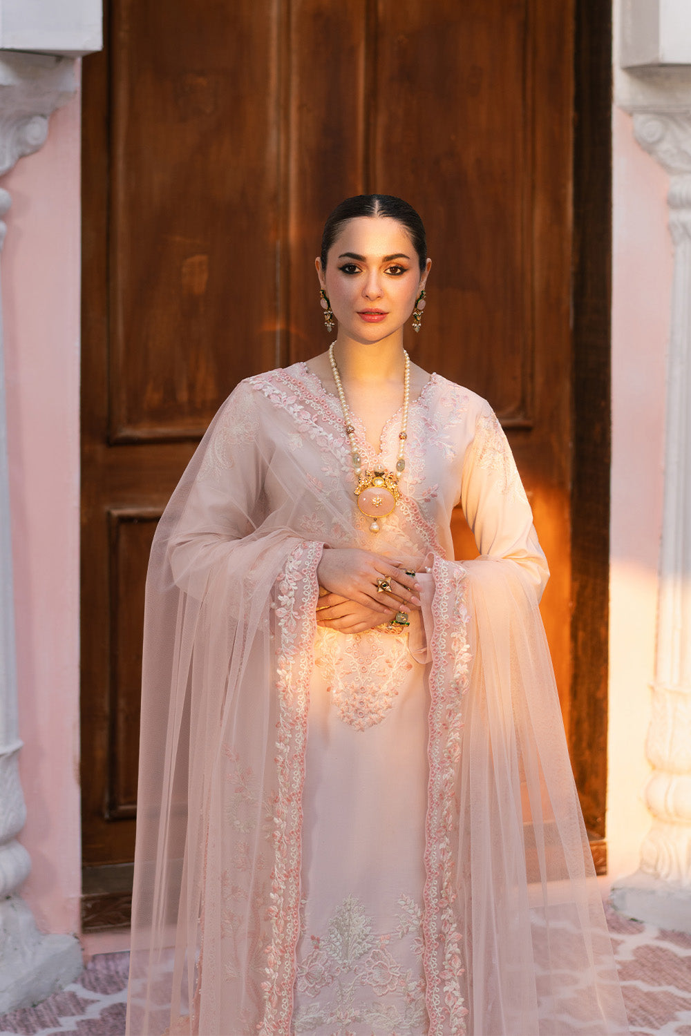 Maryum N Maria | Eid Luxury Lawn 25 | AGHIGH - MS50154 M Pink Lawn