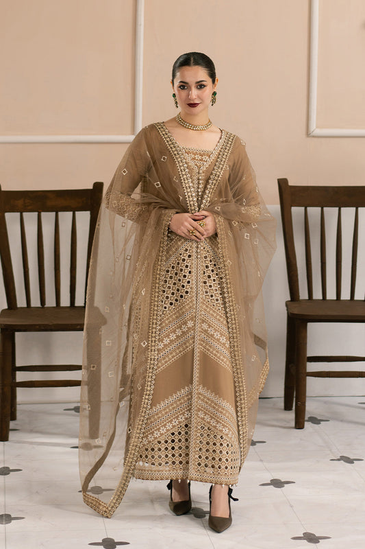 Maryum N Maria | Eid Luxury Lawn 25 | AFSOON - MS50156 XS Taupe Lawn