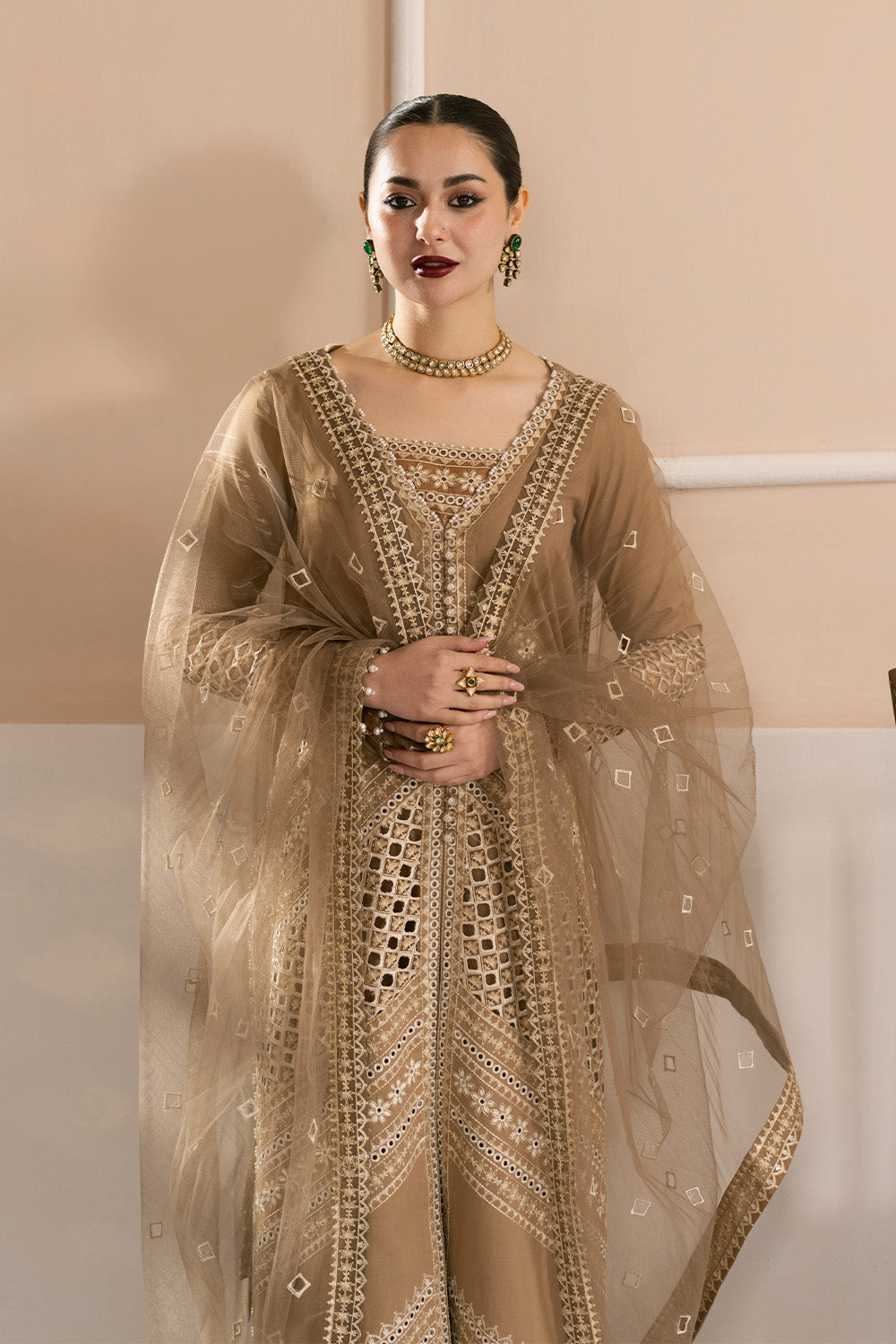 Maryum N Maria | Eid Luxury Lawn 25 | AFSOON - MS50156 M Taupe Lawn