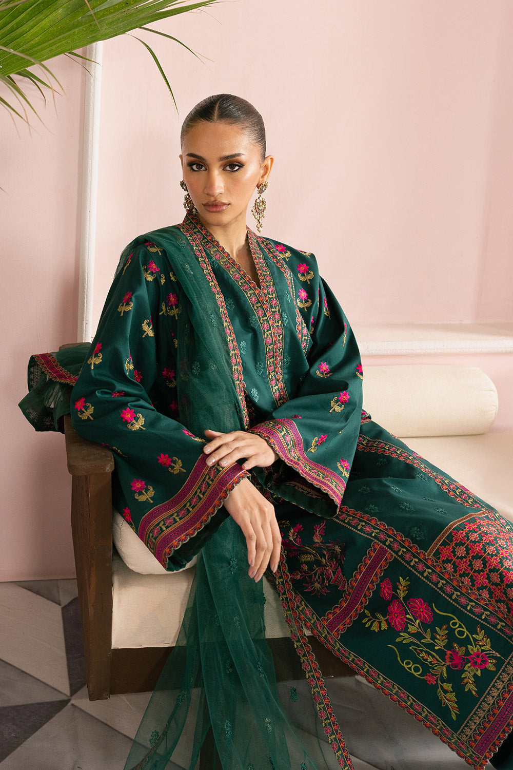 Maryum N Maria | Eid Luxury Lawn 25 | AVIZEH - MS50162 L Teal Green Lawn