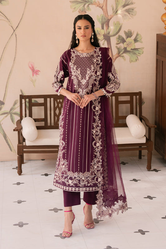 Maryum N Maria | Eid Luxury Lawn 25 | ALALEH - MS50163 XS Plum Lawn