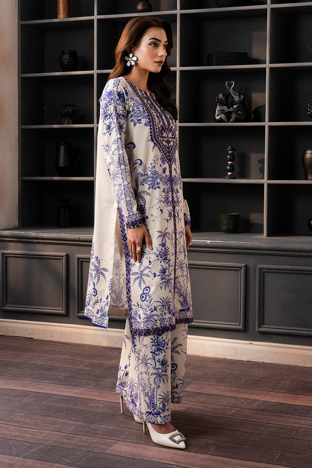 Maryum N Maria | Mah Casual Pret | ZYRA - MS50427 L Light Gray Lawn