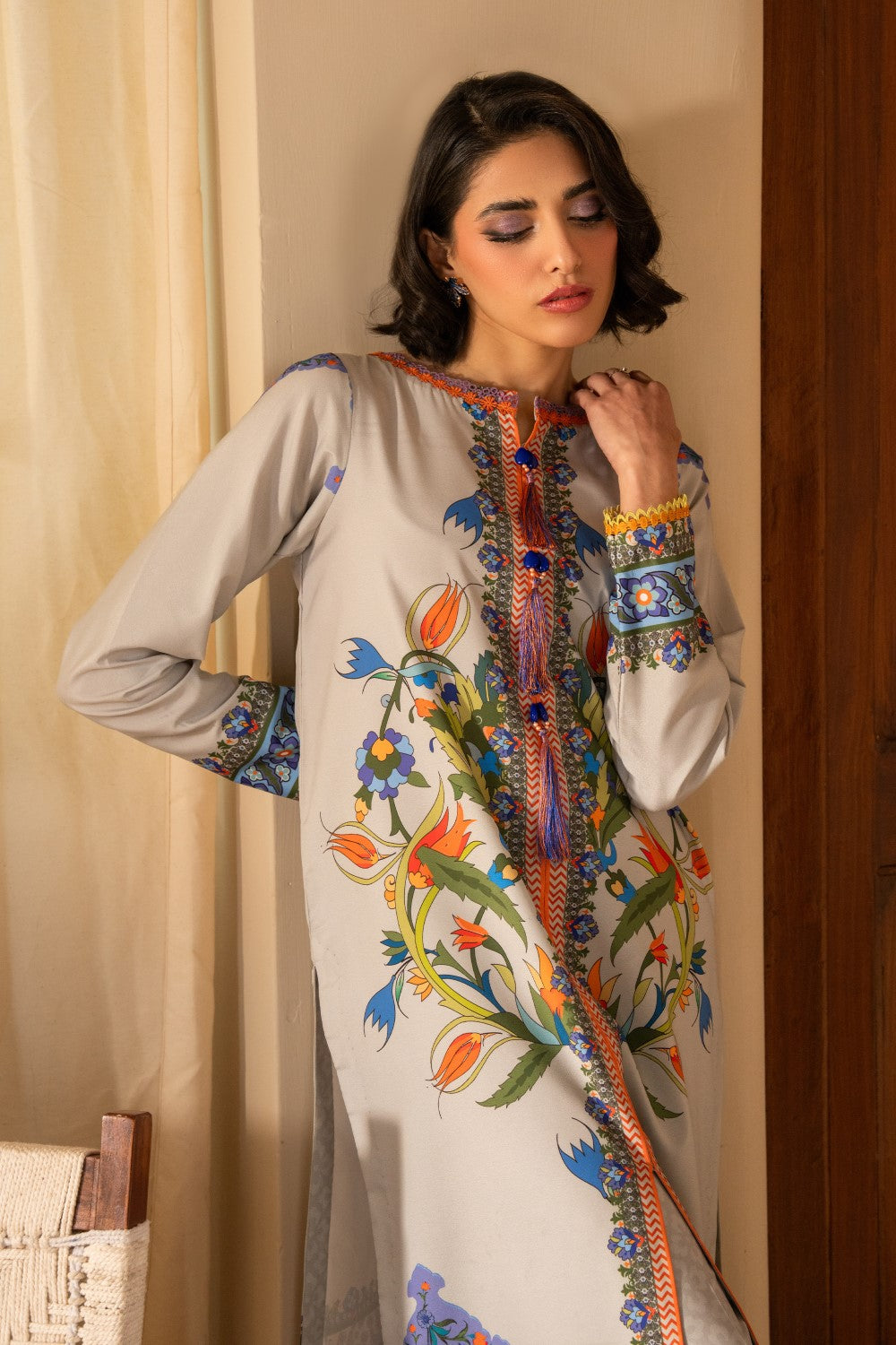 Maryum N Maria | Aurora Collection | KAHANI - MS50513 L Gray Crepe