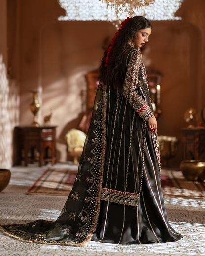 Zevk | Mughal Raniya | Chand Begum S Black Organza