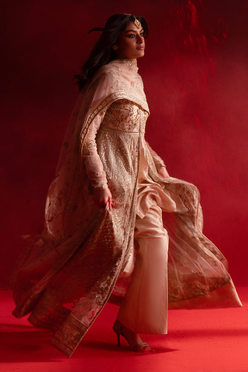 Emaan Adeel | Nooresha Formals 25 | Safira Custom Size Off White Net