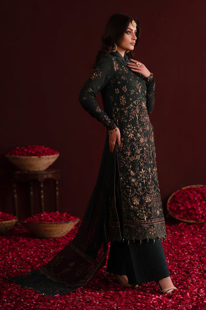 Emaan Adeel | Nooresha Formals 25 | Kavya XL Deep Green Chiffon