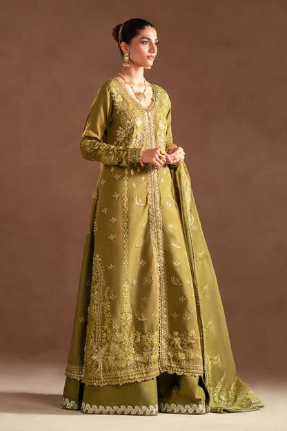 Emaan Adeel | Selene Formals | AURELIA L Mustard Korean Raw Silk