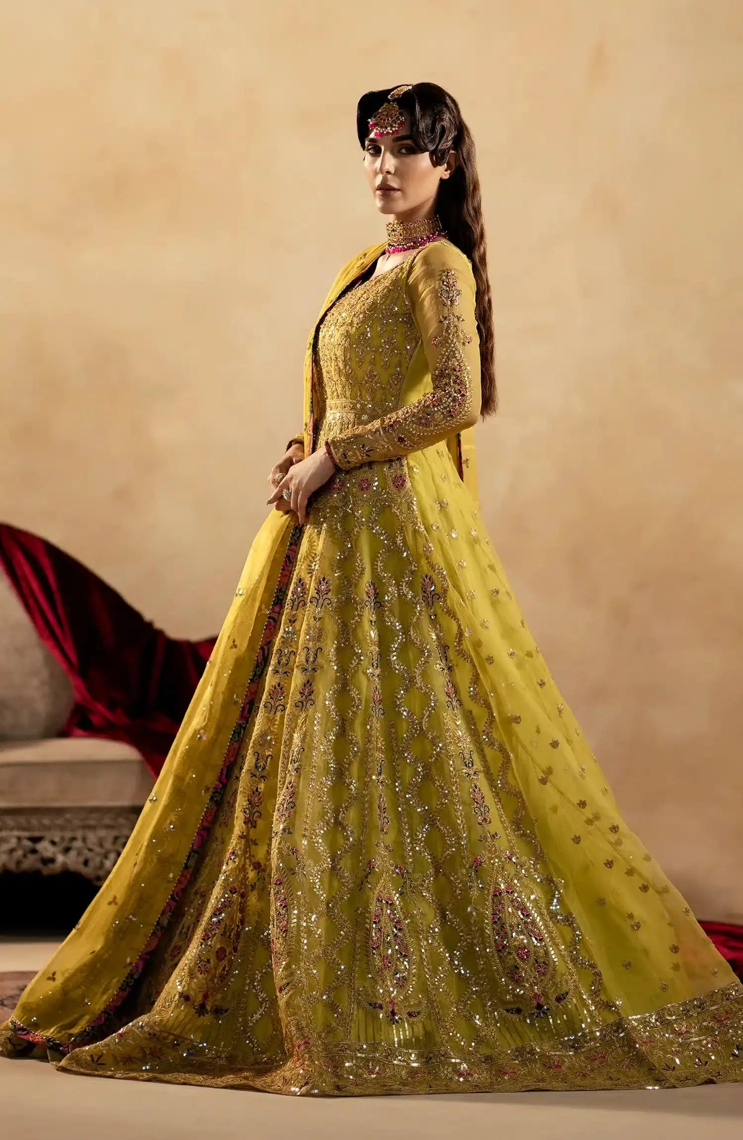 Maryum N Maria | Zamani Beghum Formals 23 | Peridot-(MW23-511) - Pakistani Designer Dress - by Maryum N Maria | Type: Bridal - 100% Original at Saira Sultan