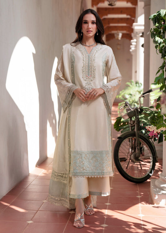 Mehak Yaqoob | Marvi Festives | Luna XS Beige Tussar Silk