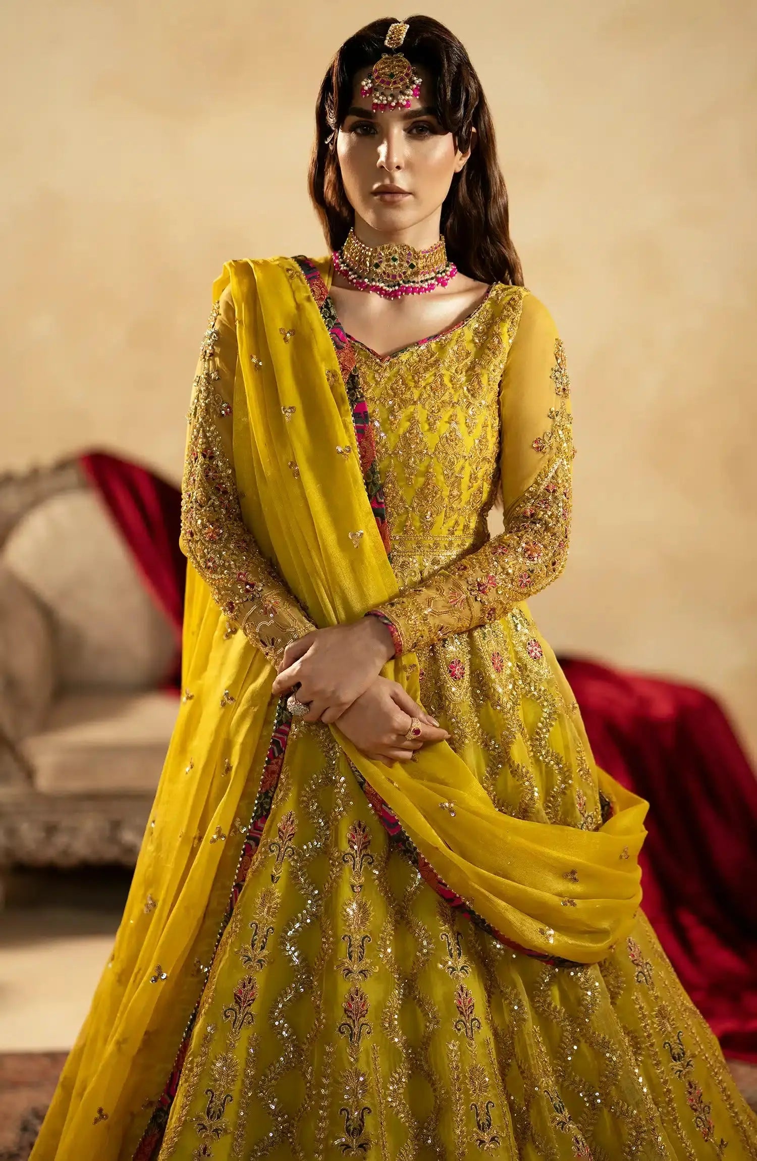 Maryum N Maria | Zamani Beghum Formals 23 | Peridot-(MW23-511) - Pakistani Designer Dress - by Maryum N Maria | Type: Bridal - 100% Original at Saira Sultan