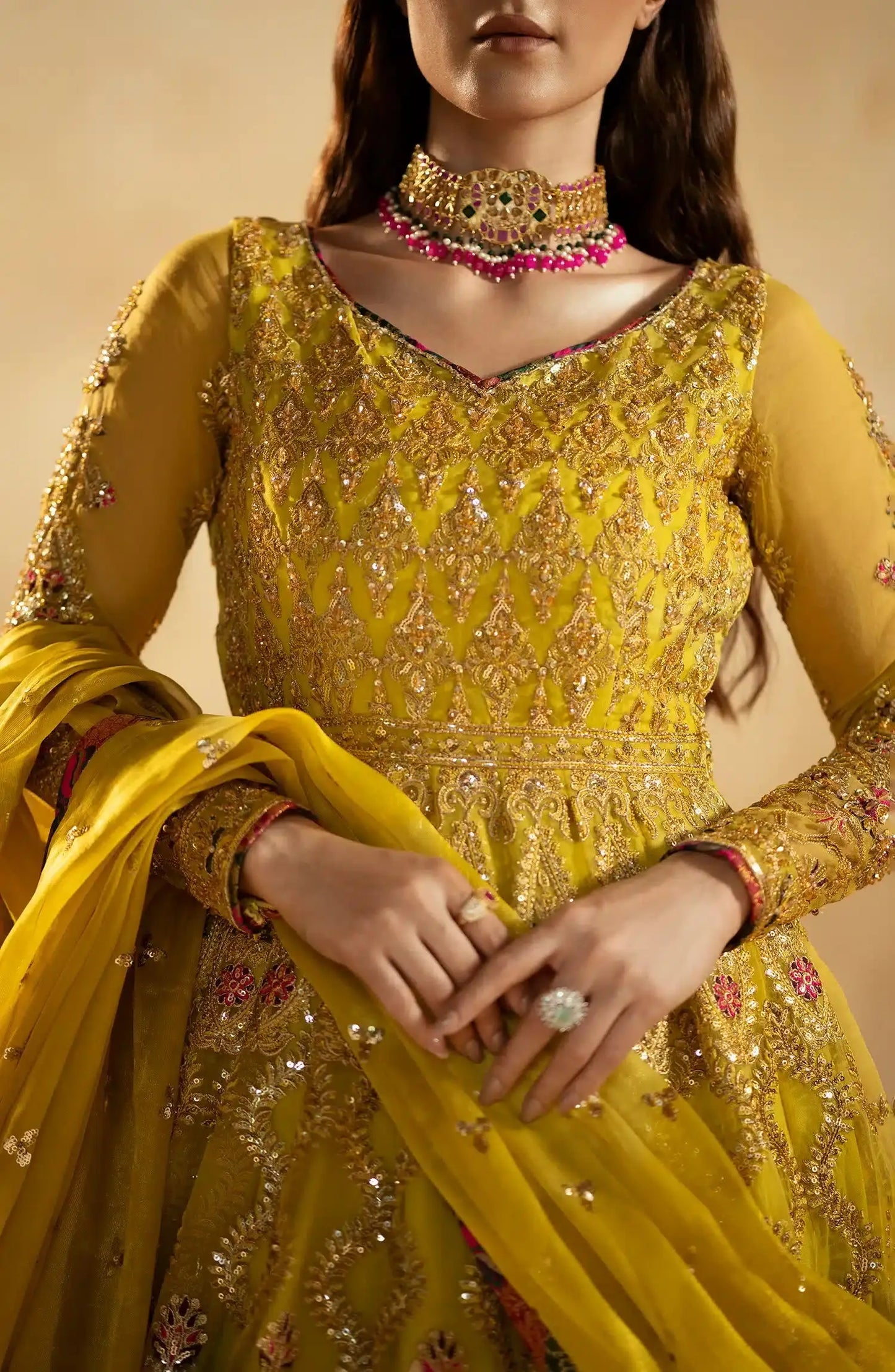 Maryum N Maria | Zamani Beghum Formals 23 | Peridot-(MW23-511) - Pakistani Designer Dress - by Maryum N Maria | Type: Bridal - 100% Original at Saira Sultan