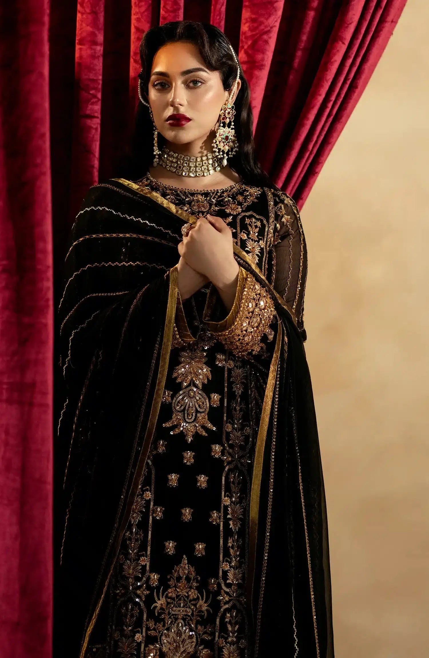 Maryum N Maria | Zamani Beghum Formals 23 | Amber-(MW23-519) - Pakistani Designer Dress - by Maryum N Maria | Type: Bridal - 100% Original at Saira Sultan