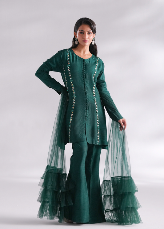 Mehak Yaqoob | Enchante The Luxe Edit | Jade XS Emerald Green Korean Silk