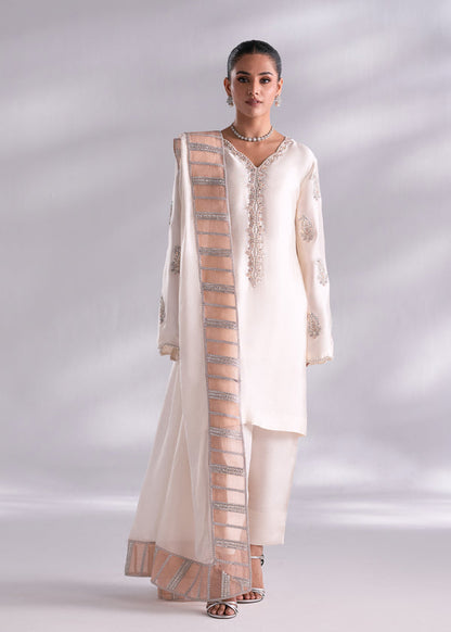 Mehak Yaqoob | Enchante The Luxe Edit | Opal XS Off White Pure Sheesha Silk