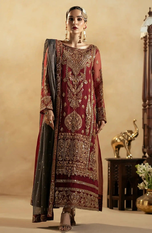 Maryum N Maria | Zamani Beghum Formals 23 | Ruby-(MW23-517) - Pakistani Designer Dress - by Maryum N Maria | Type: Bridal - 100% Original at Saira Sultan