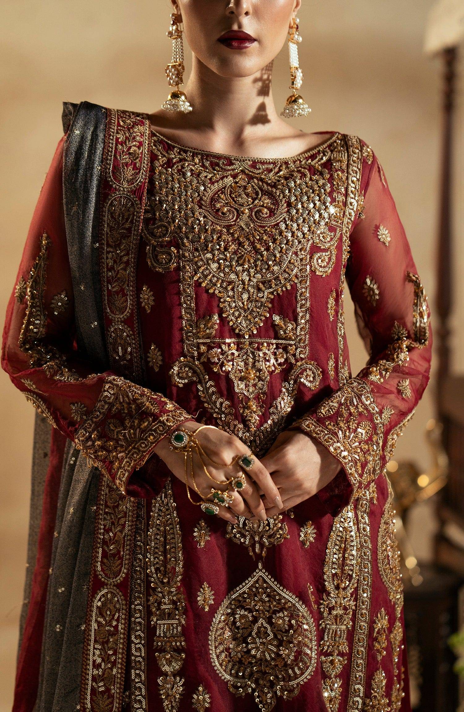 Maryum N Maria | Zamani Beghum Formals 23 | Ruby-(MW23-517) - Pakistani Designer Dress - by Maryum N Maria | Type: Bridal - 100% Original at Saira Sultan