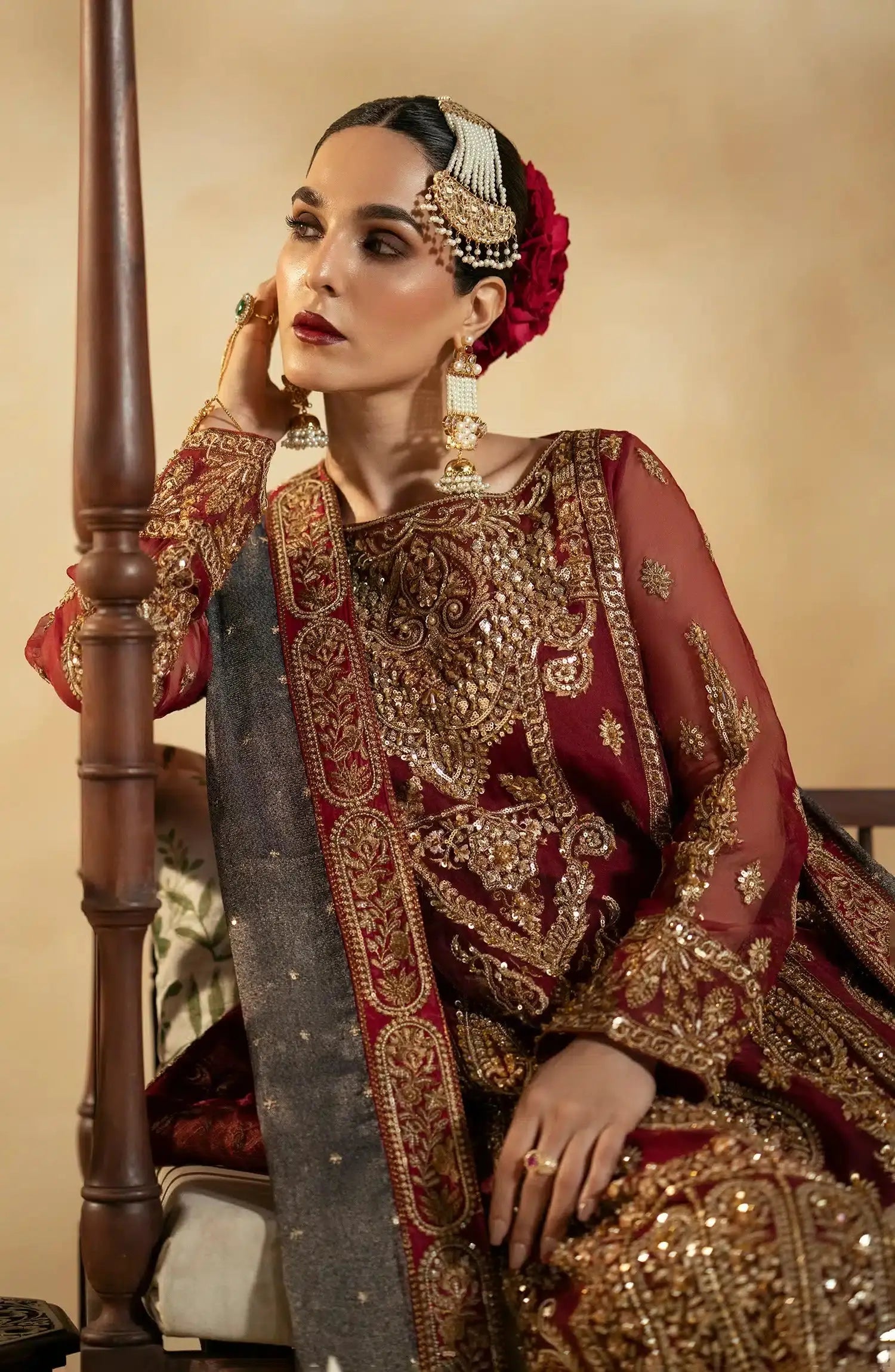 Maryum N Maria | Zamani Beghum Formals 23 | Ruby-(MW23-517) - Pakistani Designer Dress - by Maryum N Maria | Type: Bridal - 100% Original at Saira Sultan