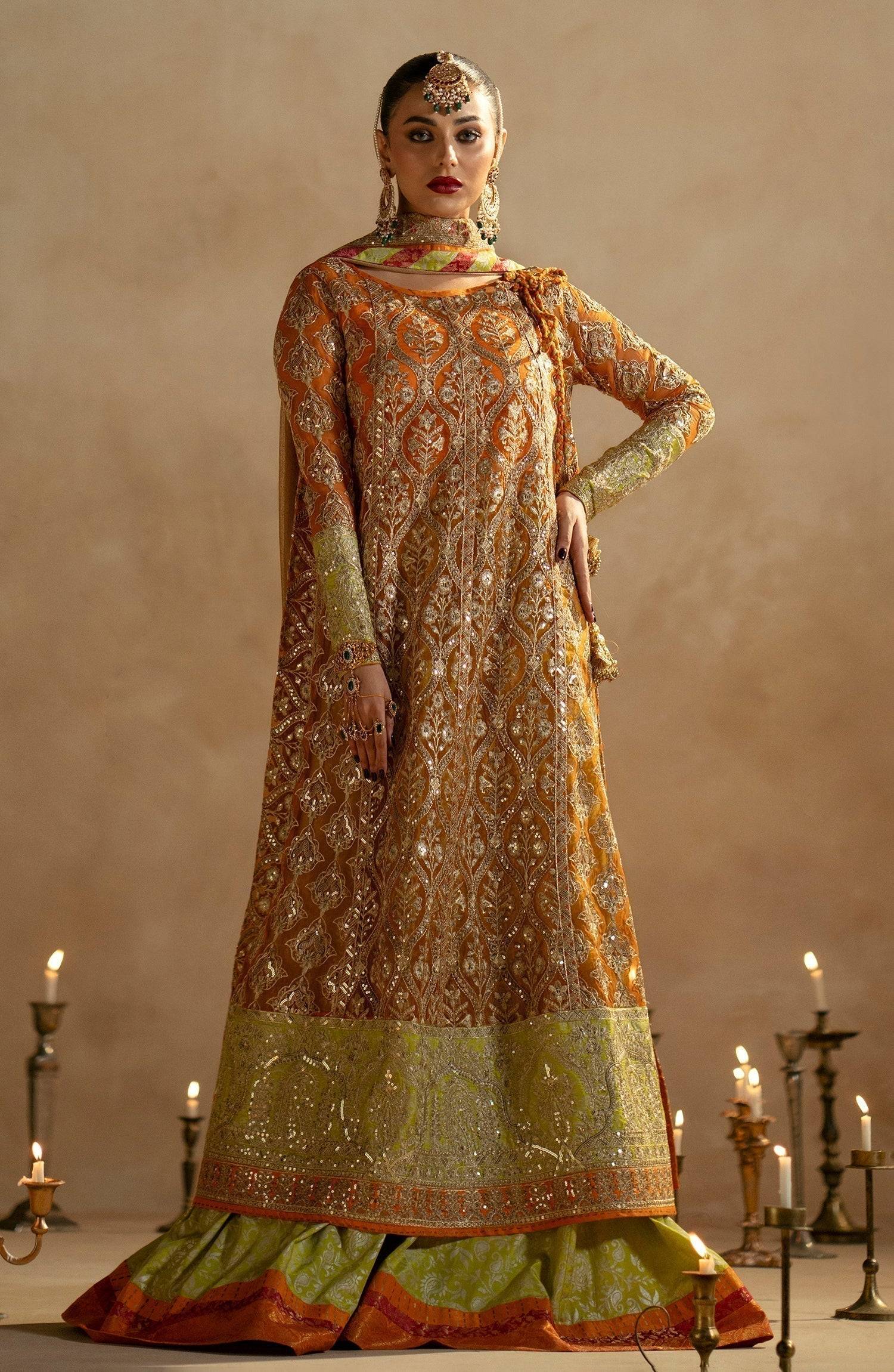 Maryum N Maria | Zamani Beghum Formals 23 | Citrine-(MW23-515) - Pakistani Designer Dress - by Maryum N Maria | Type: Bridal - 100% Original at Saira Sultan