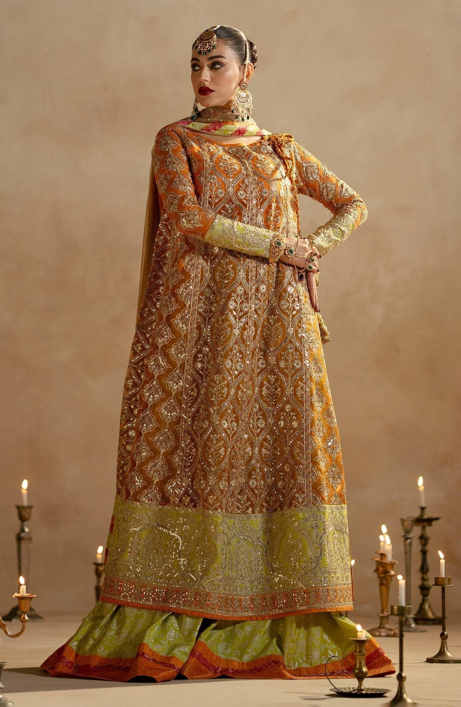 Maryum N Maria | Zamani Beghum Formals 23 | Citrine-(MW23-515) - Pakistani Designer Dress - by Maryum N Maria | Type: Bridal - 100% Original at Saira Sultan