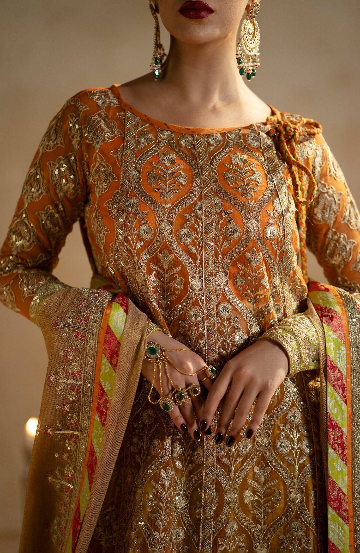 Maryum N Maria | Zamani Beghum Formals 23 | Citrine-(MW23-515) - Pakistani Designer Dress - by Maryum N Maria | Type: Bridal - 100% Original at Saira Sultan