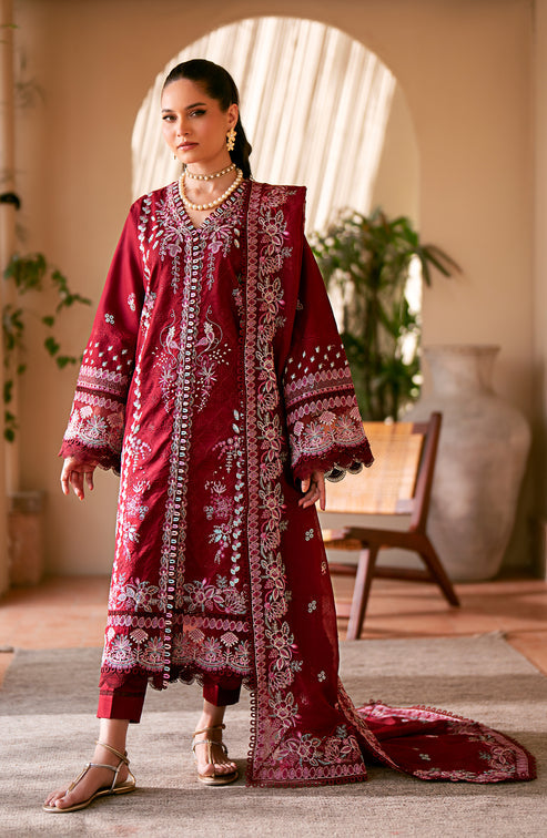Emaan Adeel | Navaeh Luxury Pret | CERISE - Pakistani Designer Dress - by Emaan Adeel | Type: Luxury - 100% Original at Saira Sultan