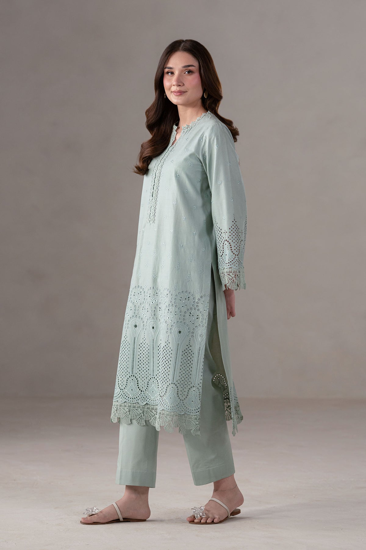 Akbar Aslam | Pret Lawn | Mireve L Ice Blue Lawn