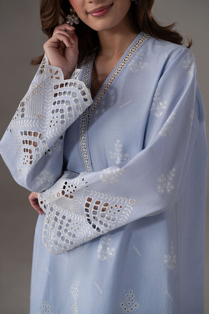 Akbar Aslam | Pret Lawn | Misty M LIight blue Grey Lawn