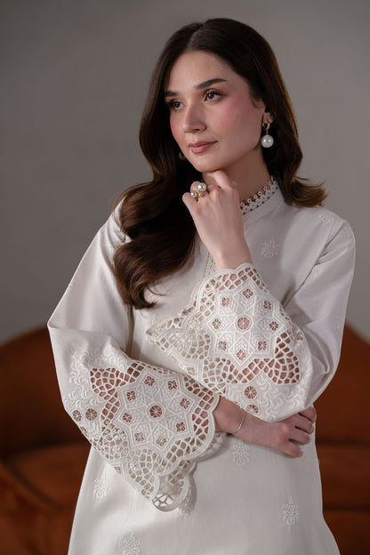Akbar Aslam | Pret Lawn | Ecru M White Lawn