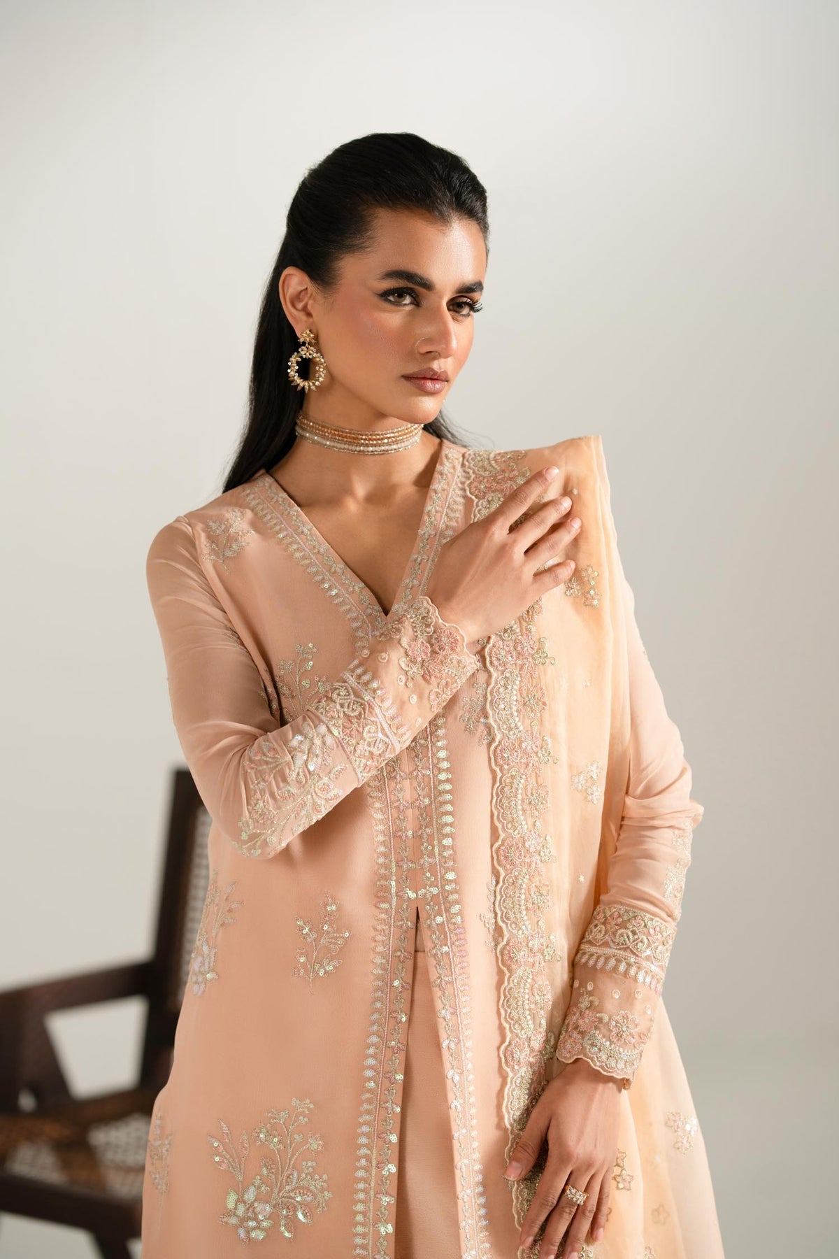 Akbar Aslam | Formal Pret | Zuhra L Skin Chiffon