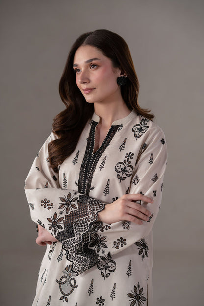 Akbar Aslam | Pret Lawn | Slate M Off White Lawn