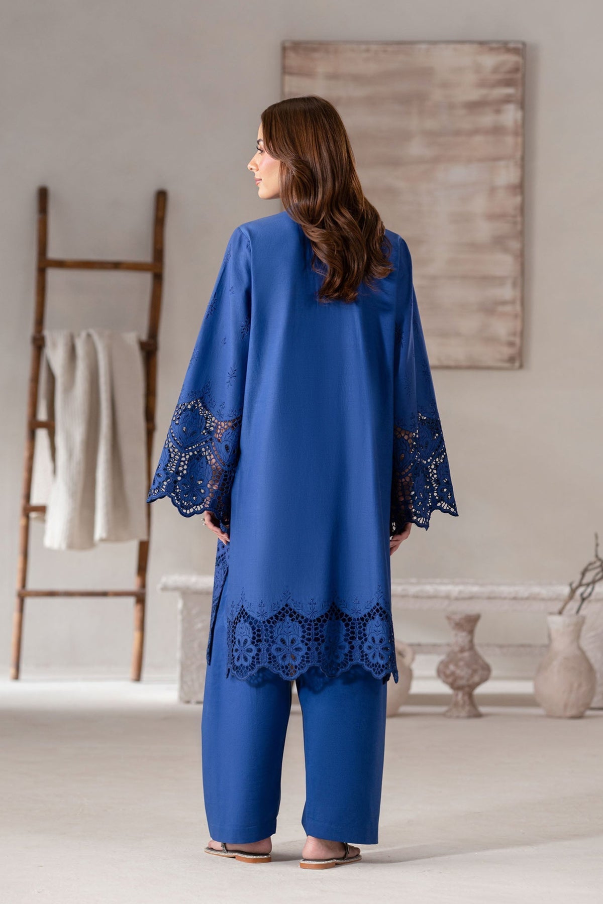 Akbar Aslam | Pret Lawn | Vanta S Cobalt Blue Lawn