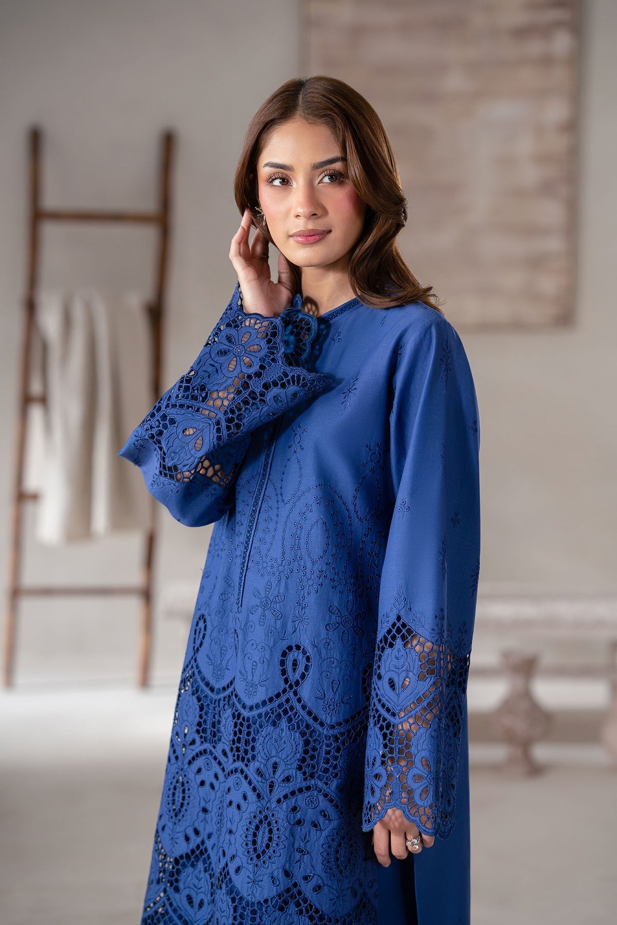 Akbar Aslam | Pret Lawn | Vanta L Cobalt Blue Lawn