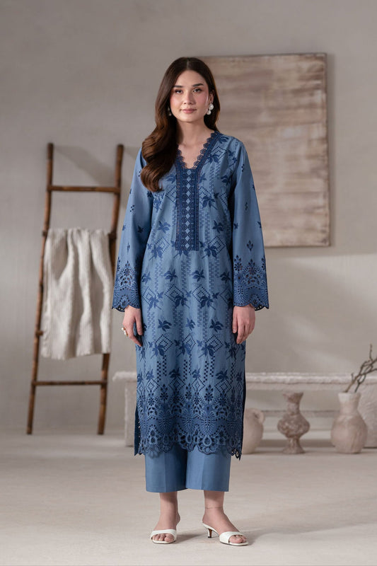 Akbar Aslam | Pret Lawn | Aven XS Blue Gray Lawn