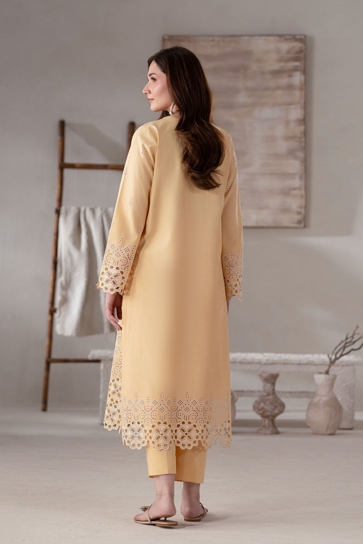 Akbar Aslam | Pret Lawn | Olen S Pale Yellow Lawn