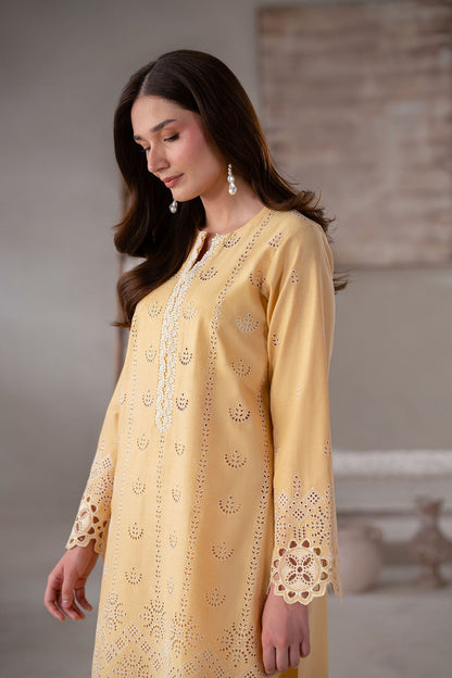 Akbar Aslam | Pret Lawn | Olen L Pale Yellow Lawn