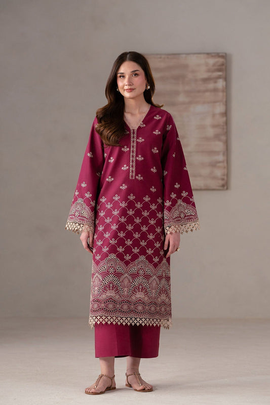 Akbar Aslam | Pret Lawn | Raven XS Burgundy Lawn