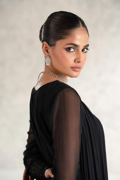 Akbar Aslam | Formal Pret | Mashal L Black Chiffon