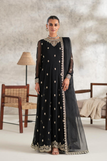 Akbar Aslam | Formal Pret | Shabnam XS Black Chiffon