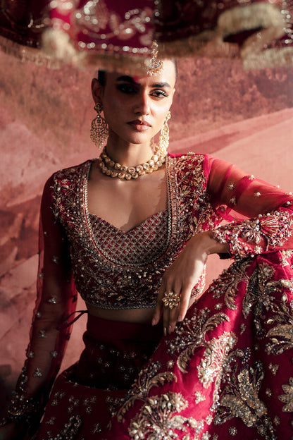 Zarposh | Maharani Wedding Collection | Anarkali M Magenta Net