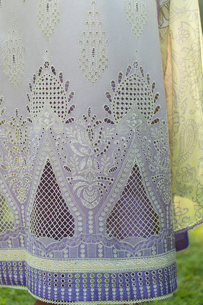 Mushq | Solace Ombre Chikankari | Gioia L Pastel Yellow Chikankari Lawn