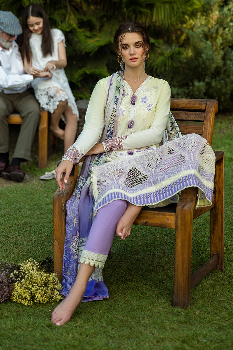 Mushq | Solace Ombre Chikankari | Gioia XL Pastel Yellow Chikankari Lawn