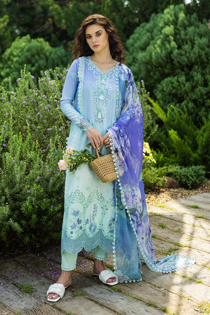Mushq | Solace Ombre Chikankari |Fiducia M Pastel Blue Chikankari Lawn