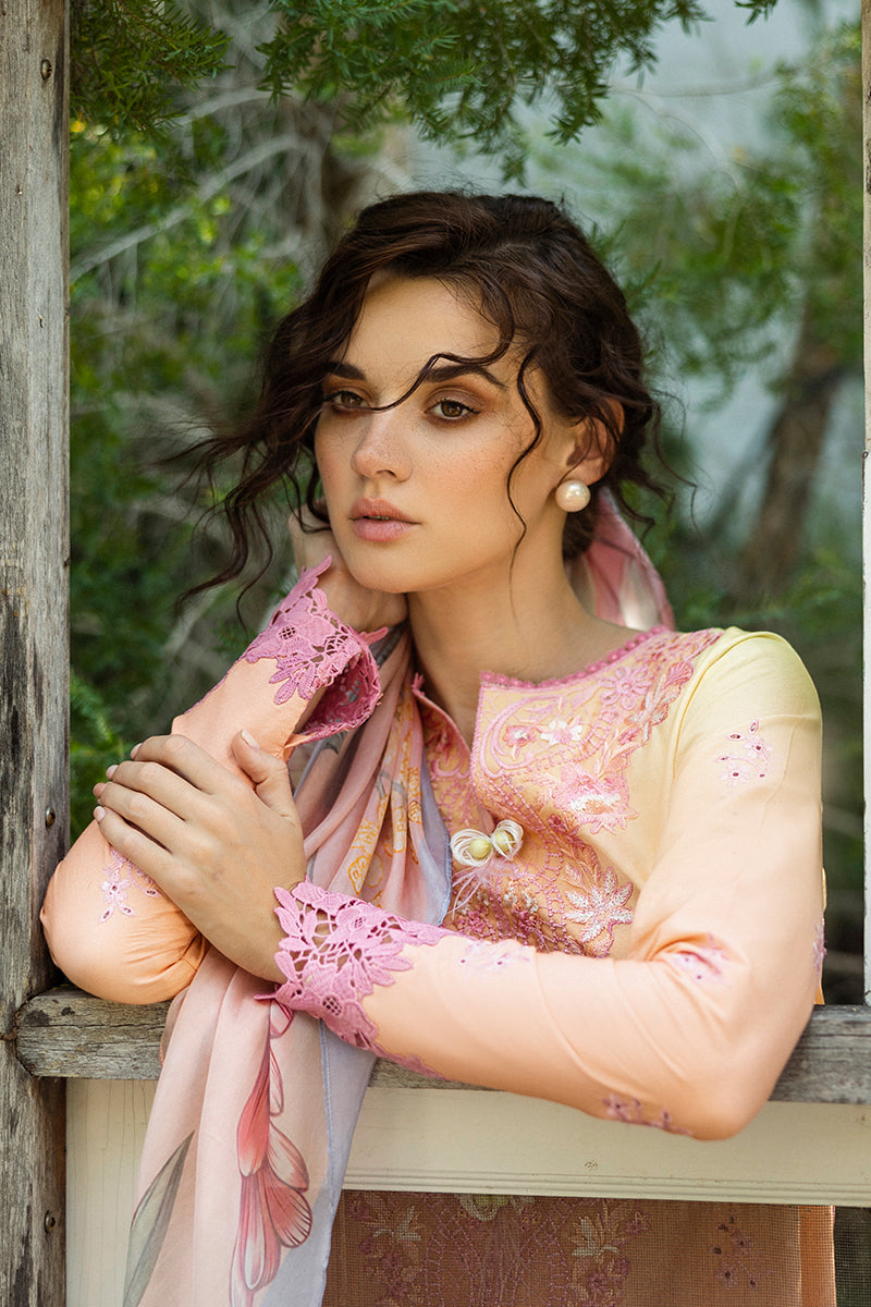 Mushq | Solace Ombre Chikankari | Risate L Pink Chikankari Lawn