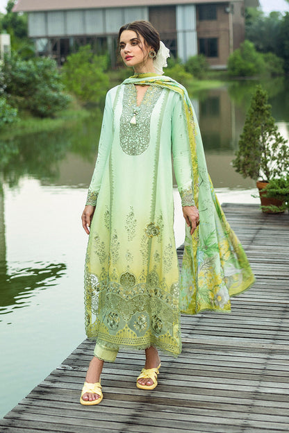 Mushq | Solace Ombre Chikankari | Unione S Mint Gray Chikankari Lawn