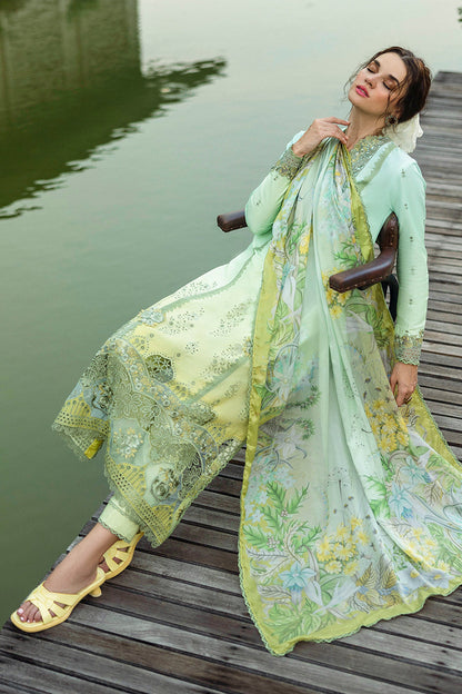 Mushq | Solace Ombre Chikankari | Unione Custom Size Mint Gray Chikankari Lawn