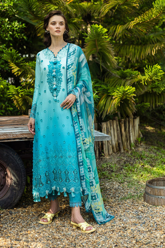 Mushq | Solace Ombre Chikankari | Amore XS Teal Chikankari Lawn