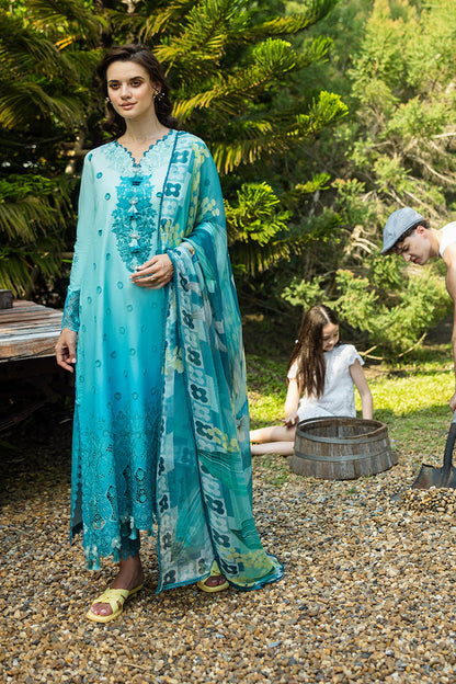 Mushq | Solace Ombre Chikankari | Amore L Teal Chikankari Lawn