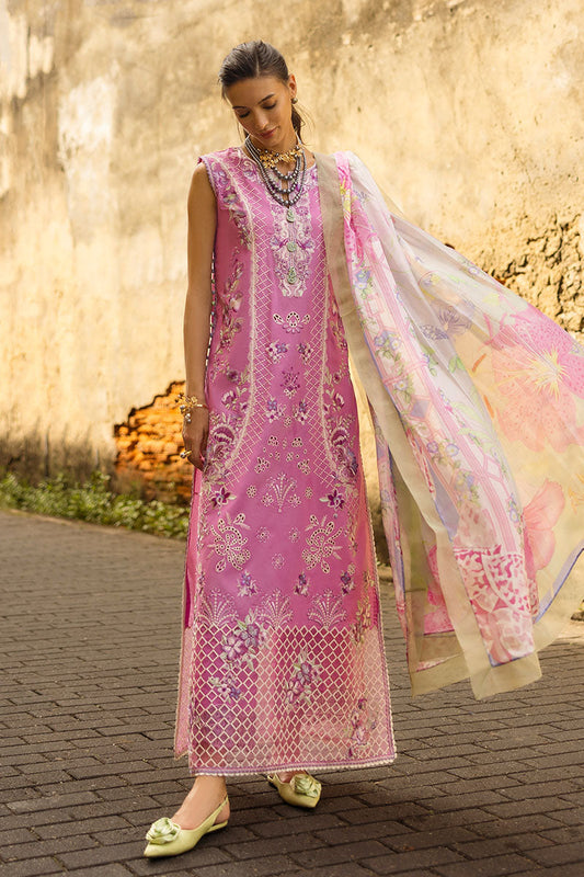 Mushq | Manaram Luxury Lawn 25 | Timeless Wave XS Rose Pink Lawn