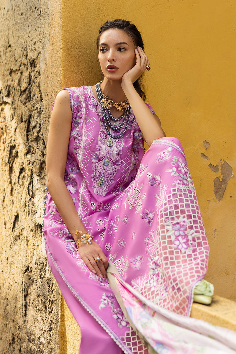 Mushq | Manaram Luxury Lawn 25 | Timeless Wave Custom Size Rose Pink Lawn